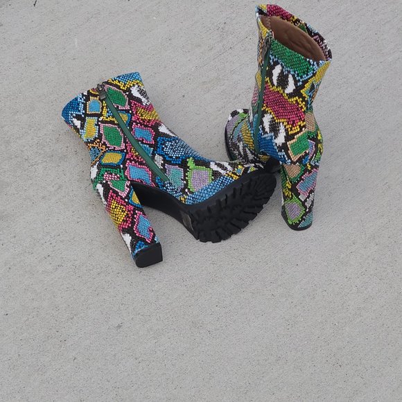 Multi-colored Peep Toe Boot - Picture 5 of 15